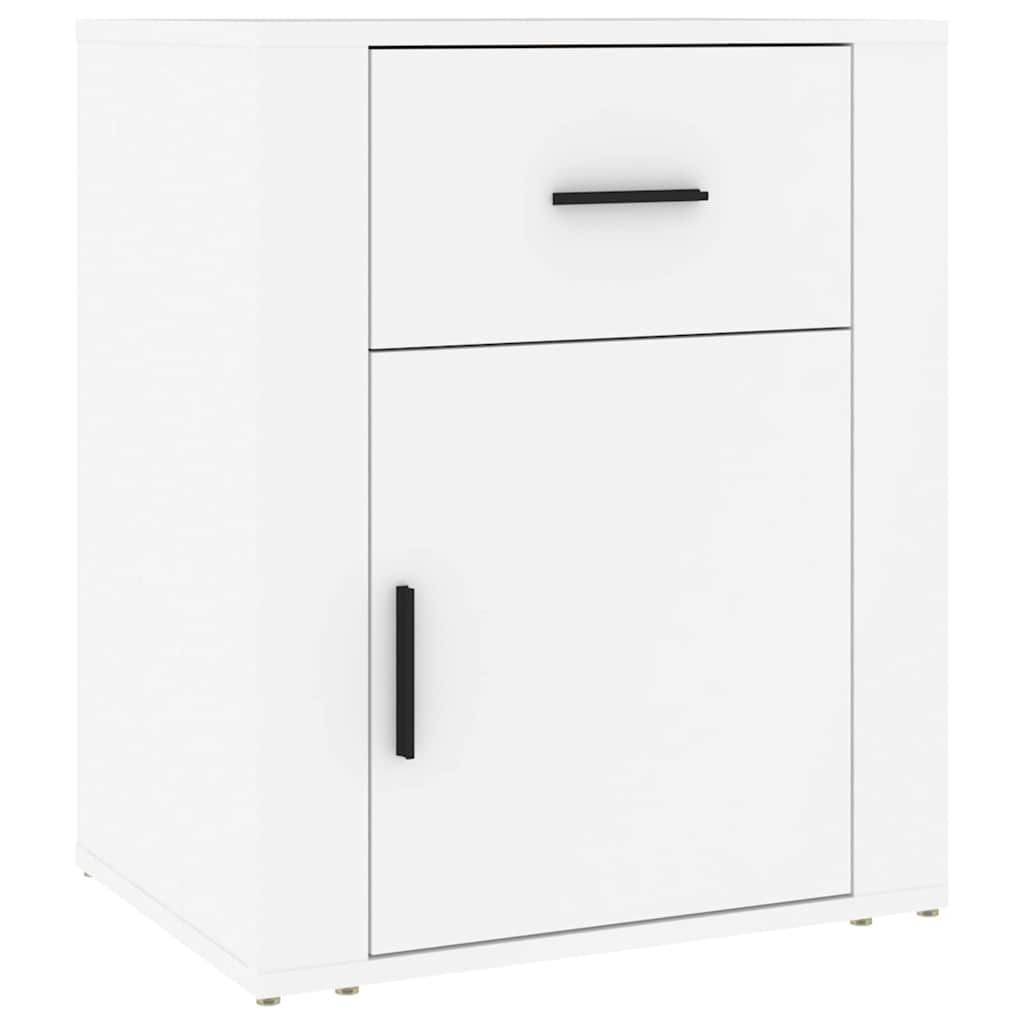 Bedside Cabinet White 50x36x60 cm Engineered Wood