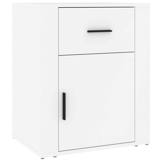 Bedside Cabinet White 50x36x60 cm Engineered Wood