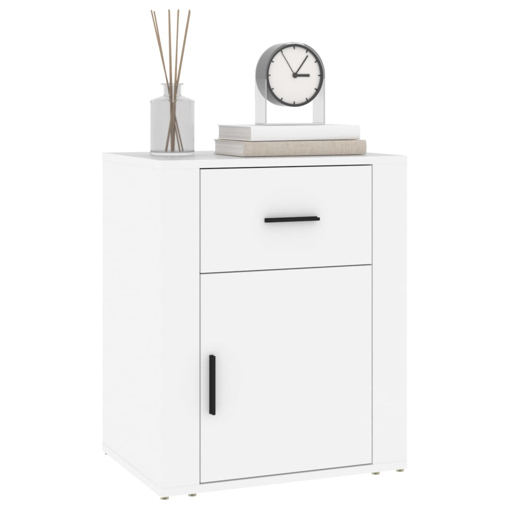 Bedside Cabinet | White | Engineered wood | 50 x 36 x 60 cm