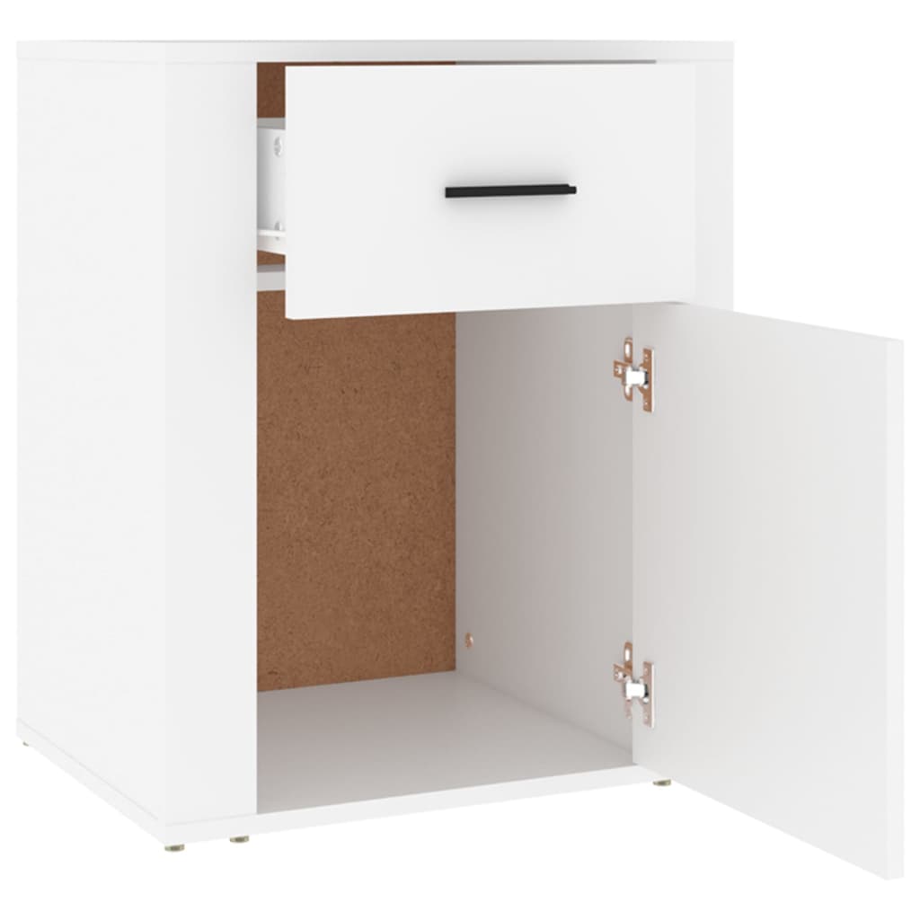 Bedside Cabinet | White | Engineered wood | 50 x 36 x 60 cm