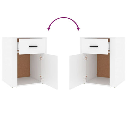 Bedside Cabinet | White | Engineered wood | 50 x 36 x 60 cm