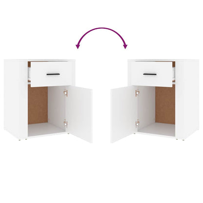 Bedside Cabinet White 50x36x60 cm Engineered Wood