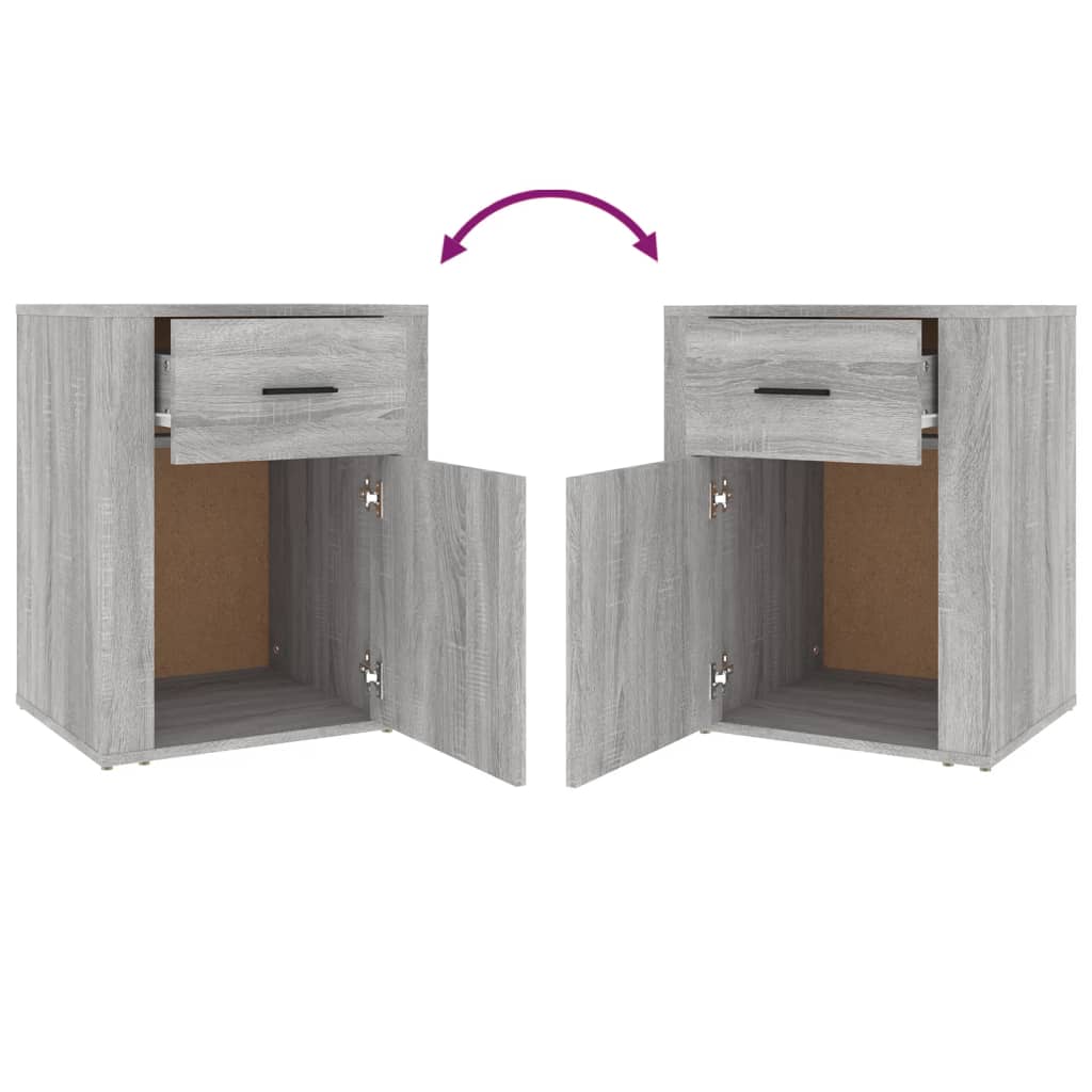 Bedside Cabinet Grey Sonoma 50x36x60 cm Engineered Wood