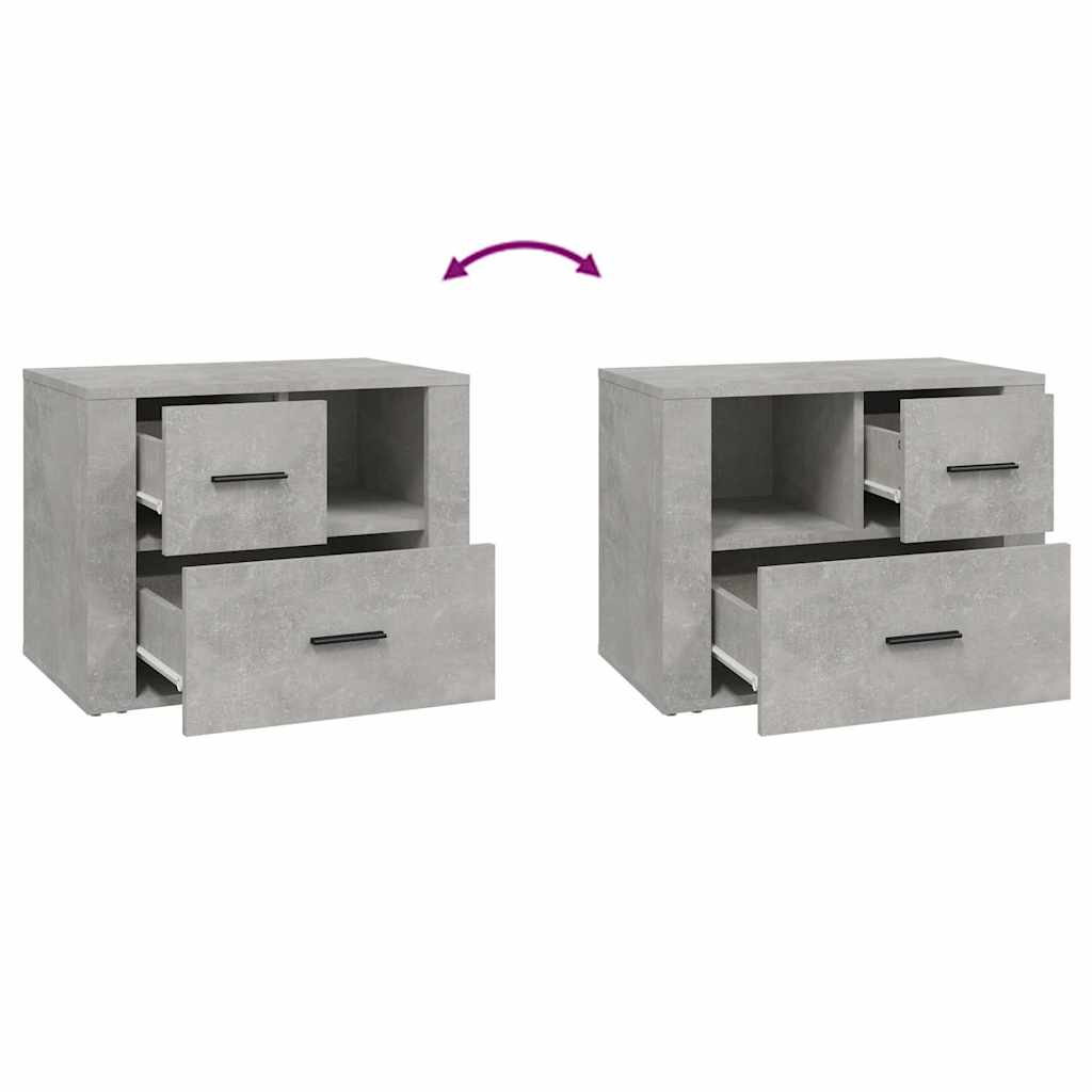 Bedside Cabinet Concrete Grey 60x36x45 cm Engineered Wood