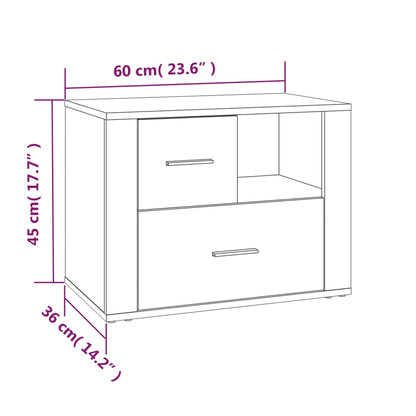 Bedside Cabinet Grey Sonoma 60x36x45 cm Engineered Wood