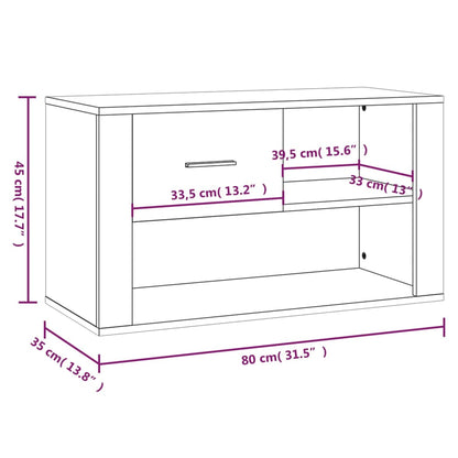 Shoe Cabinet Concrete Grey 80x35x45 cm Engineered Wood
