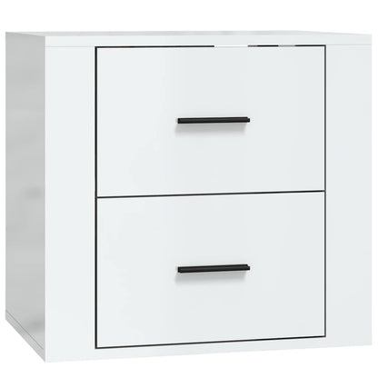 Wall-mounted Bedside Cabinet High Gloss White 50x36x47 cm