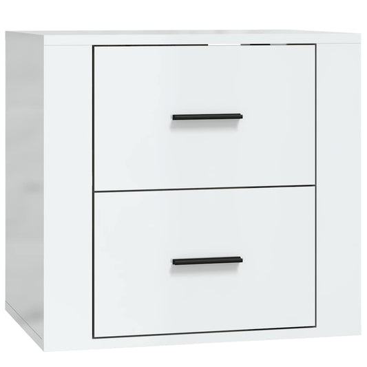 Wall-mounted Bedside Cabinet High Gloss White 50x36x47 cm