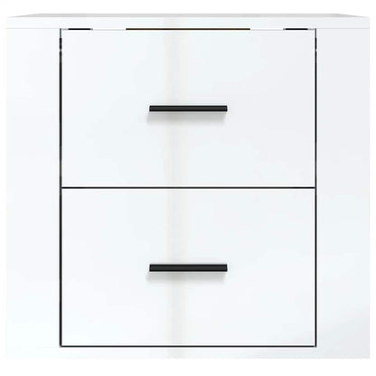 Wall-mounted Bedside Cabinet High Gloss White 50x36x47 cm
