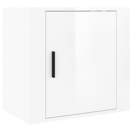 Wall-mounted Bedside Cabinet High Gloss White 50x30x47 cm