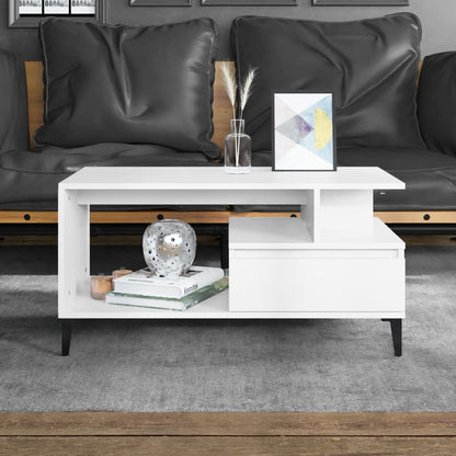Coffee Table White 90x49x45 cm Engineered Wood