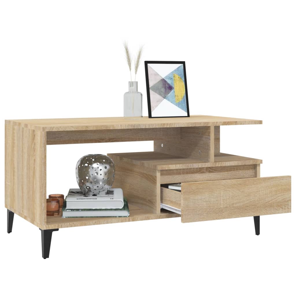 Coffee Table Sonoma Oak 90x49x45 cm Engineered Wood