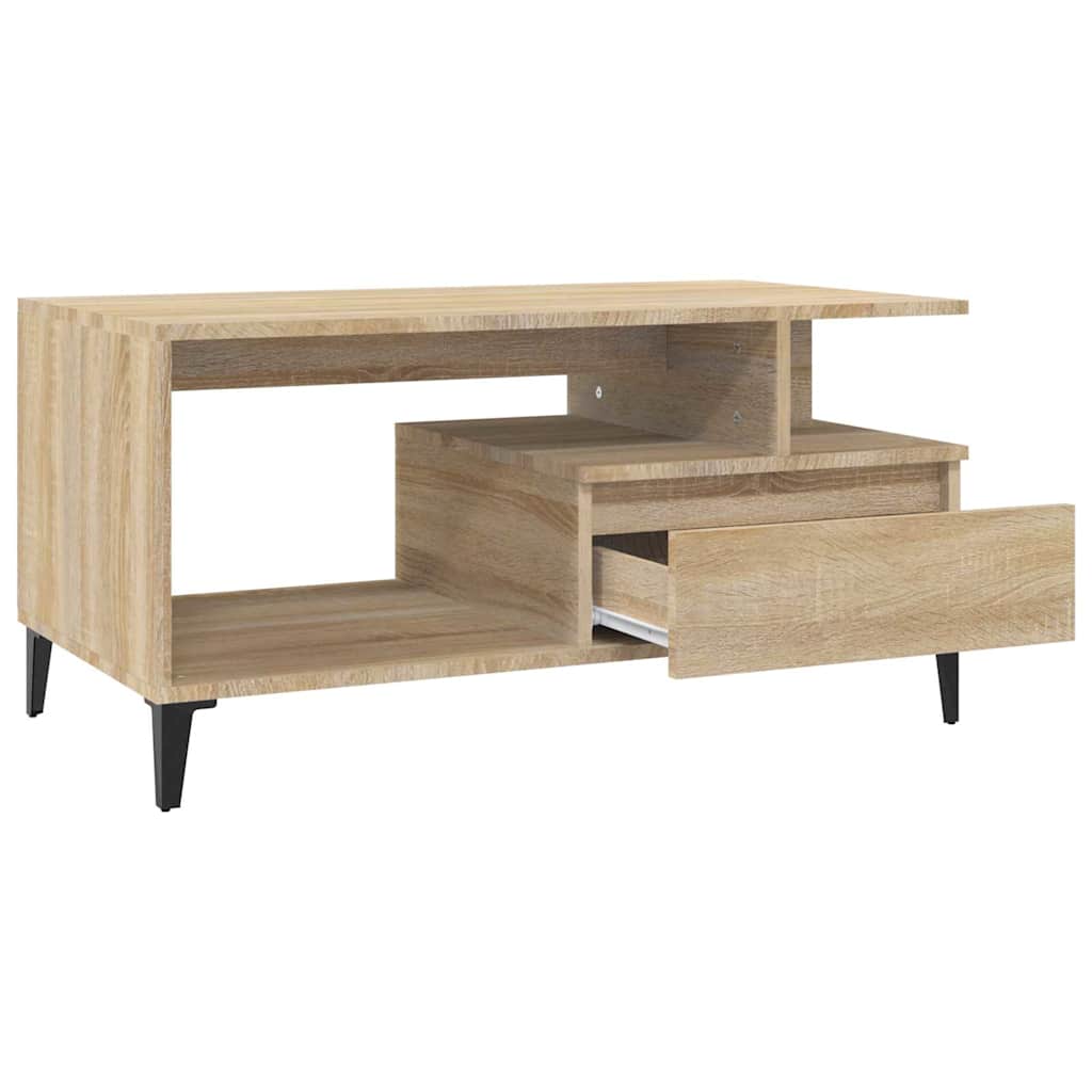 Coffee Table Sonoma Oak 90x49x45 cm Engineered Wood