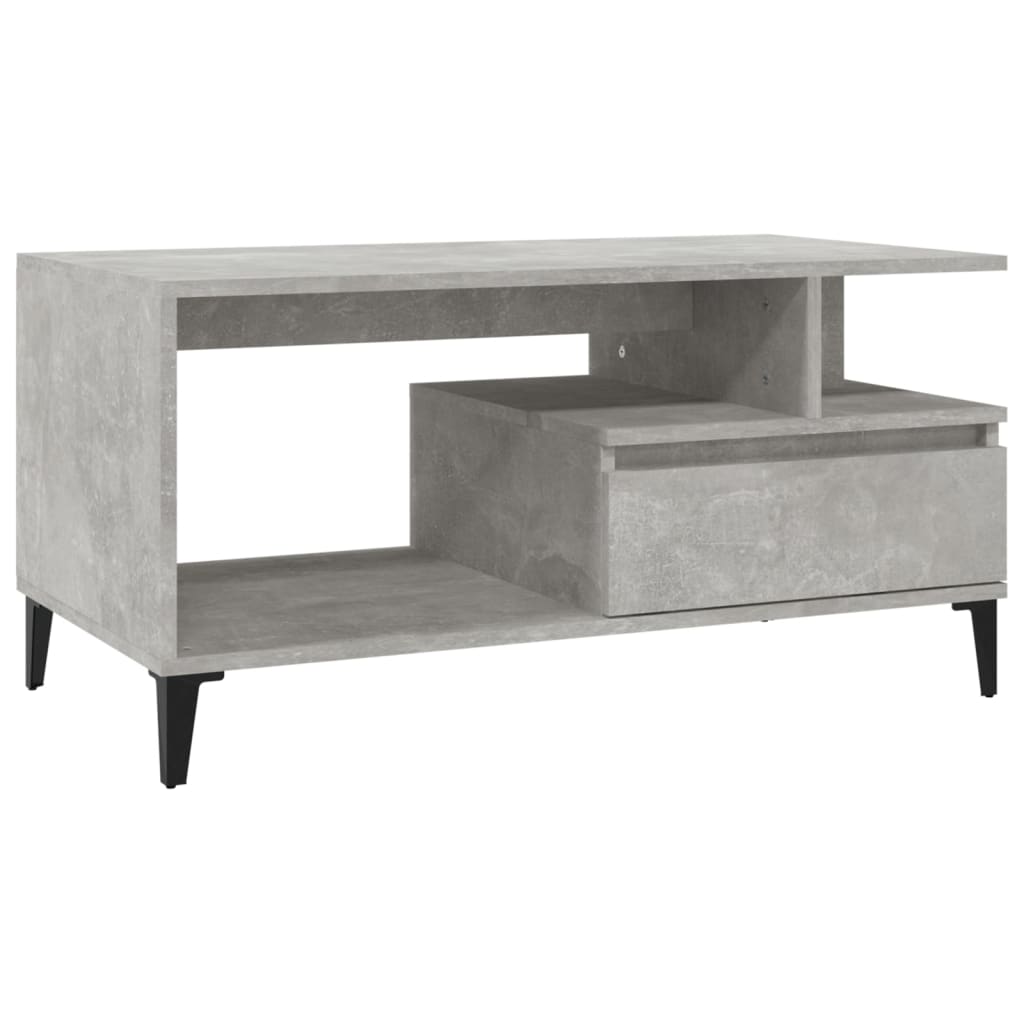 Coffee Table Concrete Grey 90x49x45 cm Engineered Wood