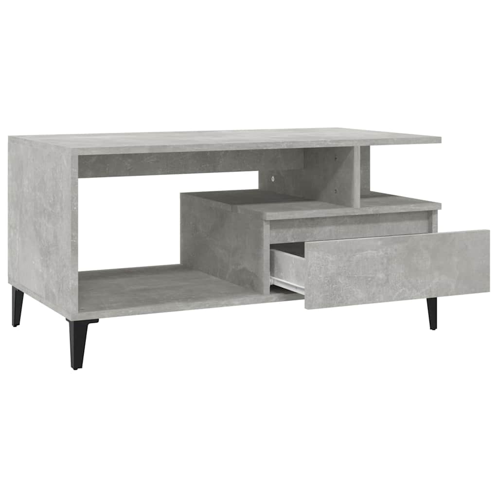Coffee Table Concrete Grey 90x49x45 cm Engineered Wood