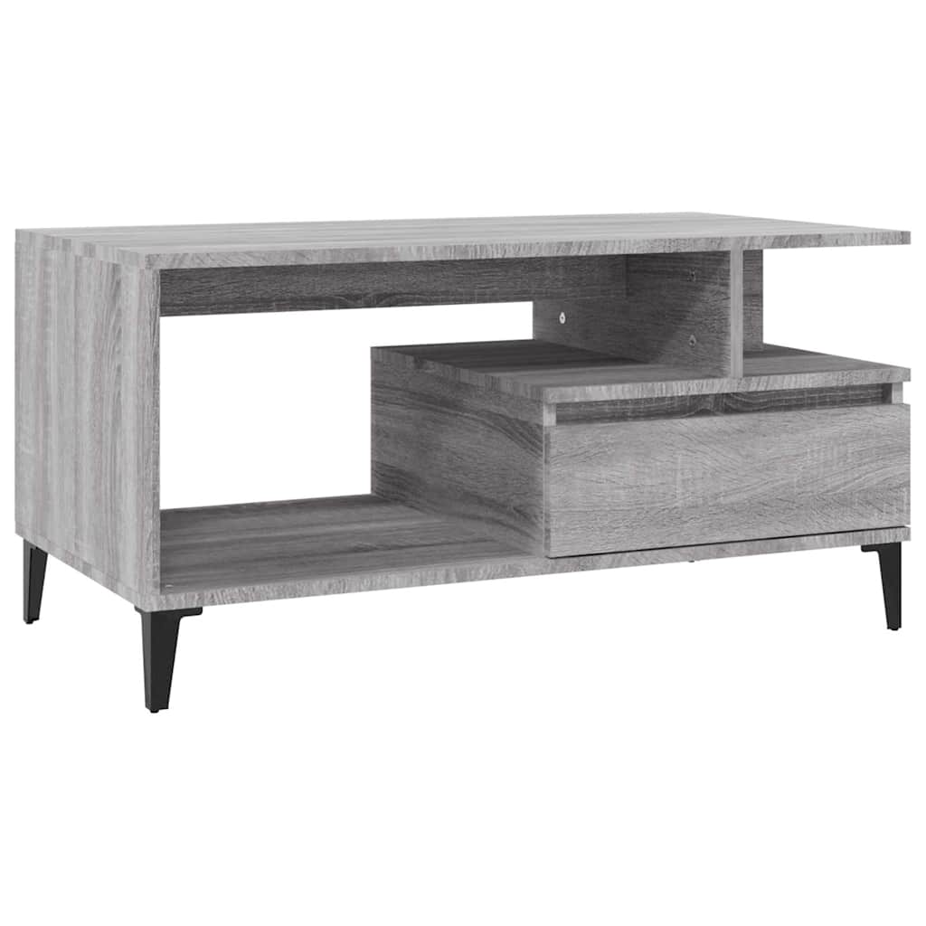 Coffee Table Grey Sonoma 90x49x45 cm Engineered Wood