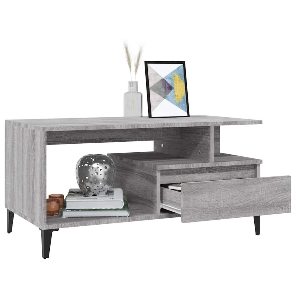 Coffee Table Grey Sonoma 90x49x45 cm Engineered Wood