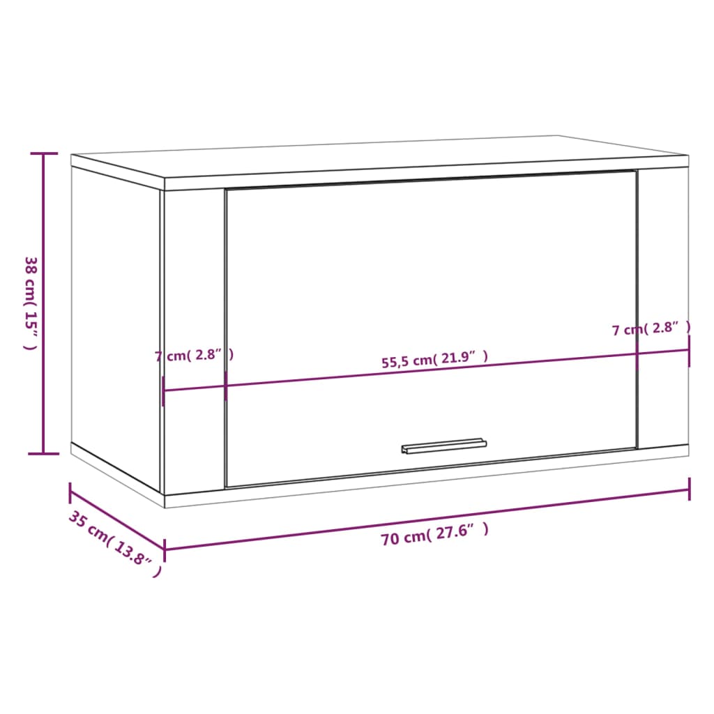 Wall-mounted Shoe Cabinet | Black | Engineered wood | Medium