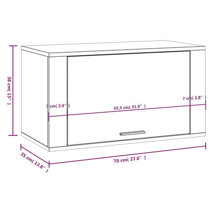Wall-mounted Shoe Cabinet | Black | Engineered wood | Medium