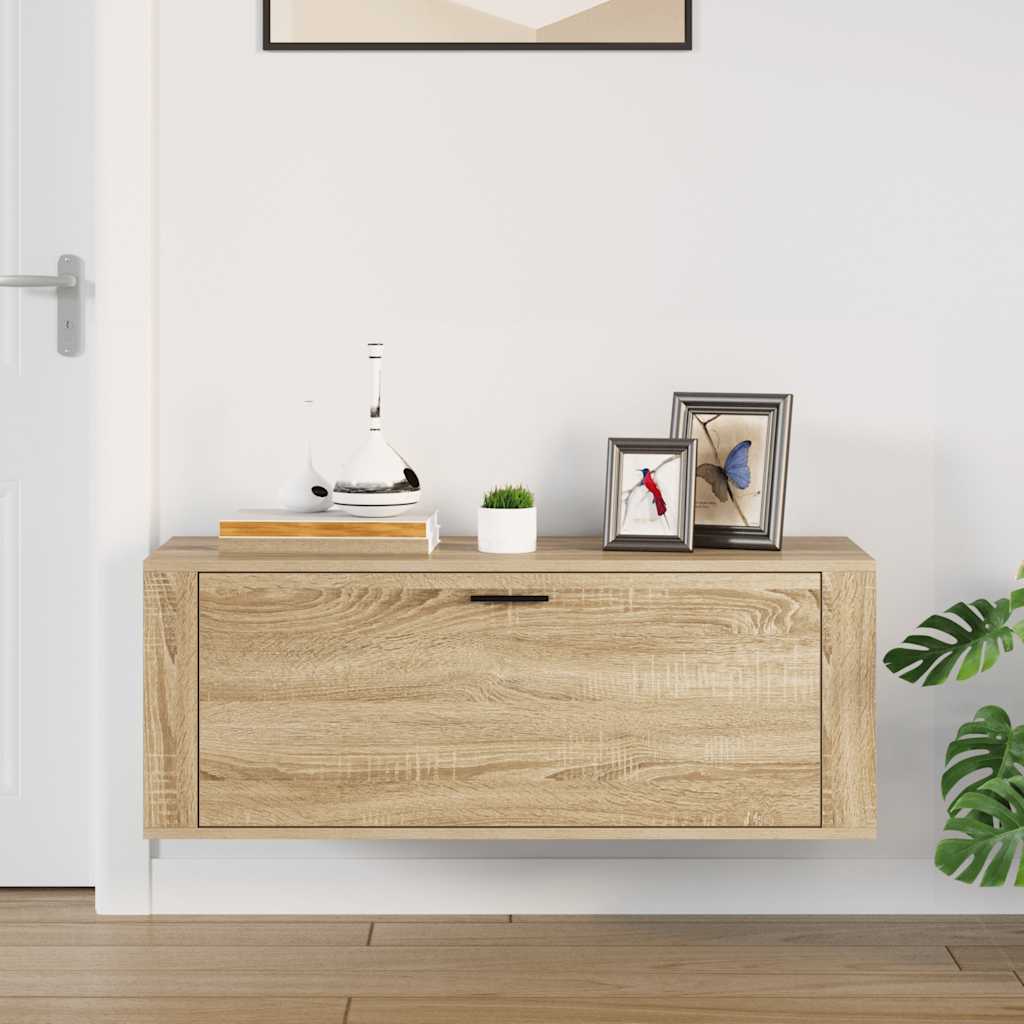 Wall Shoe Cabinet Sonoma Oak 100x35x38 cm Engineered Wood