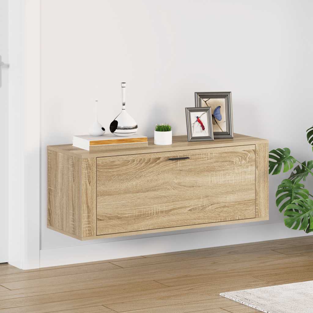 Wall Shoe Cabinet Sonoma Oak 100x35x38 cm Engineered Wood