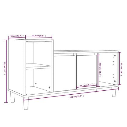 TV Cabinet White 100x35x55 cm Engineered Wood