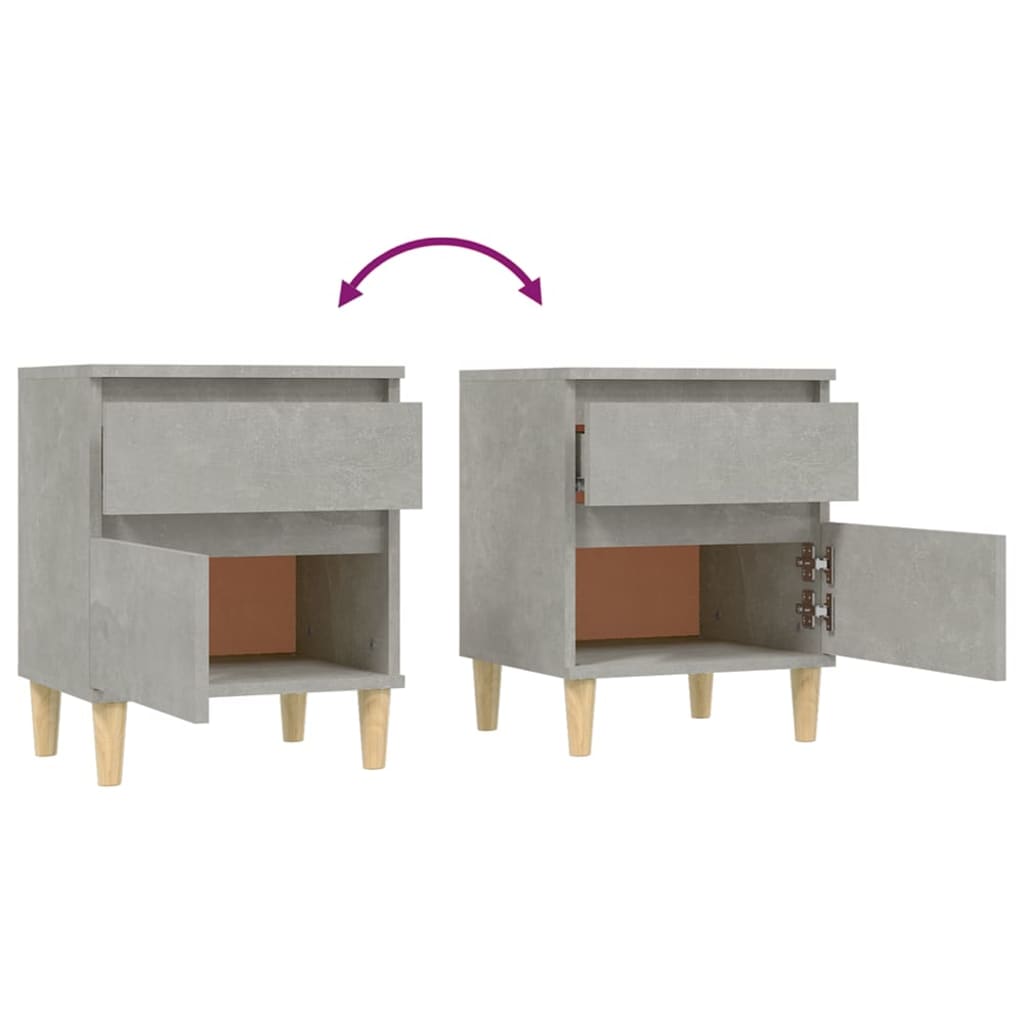 Bedside Cabinet Concrete Grey 40x35x50 cm