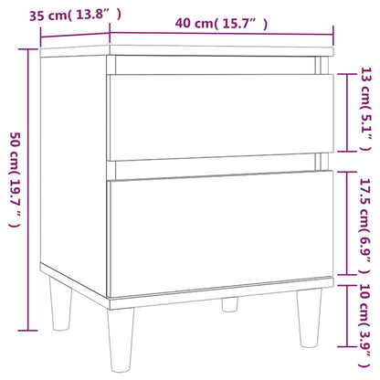 Bedside Cabinet Concrete Grey 40x35x50 cm