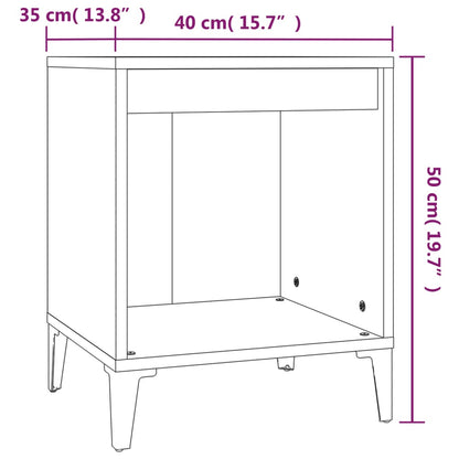 Bedside Cabinet Black 40x35x50 cm
