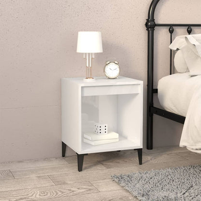 Bedside Cabinets 2 pcs High Gloss White 40x35x50 cm
