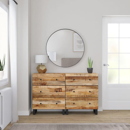 Sideboards 2 pcs 60x33x75 cm Rough Mango Wood
