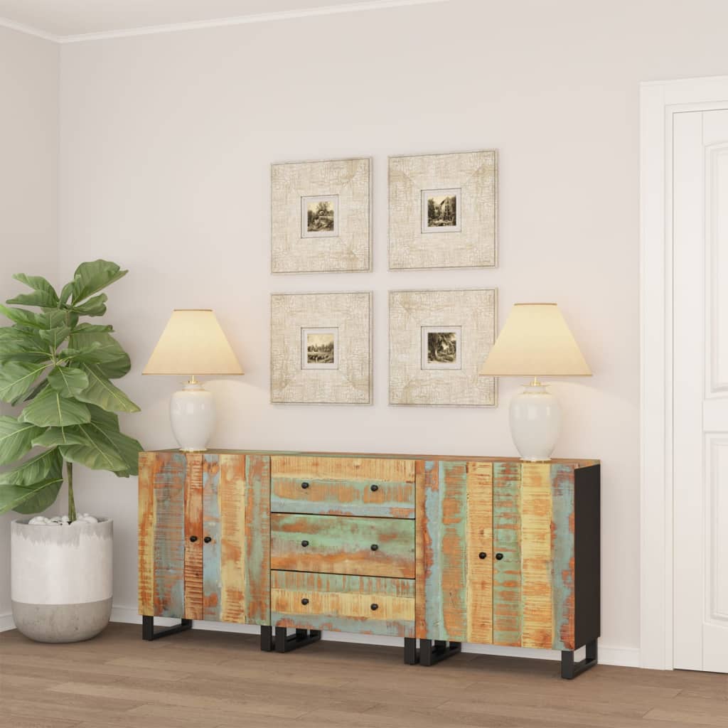 3 Piece Sideboards Solid Wood Reclaimed