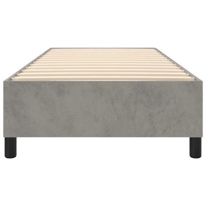 Box Spring Bed Frame Light Grey Twin Velvet (US Only)