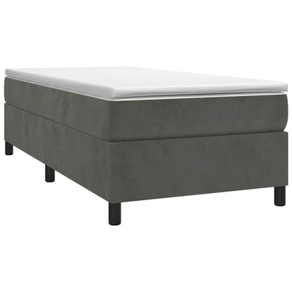Box Spring Bed Frame Dark Grey Twin Velvet