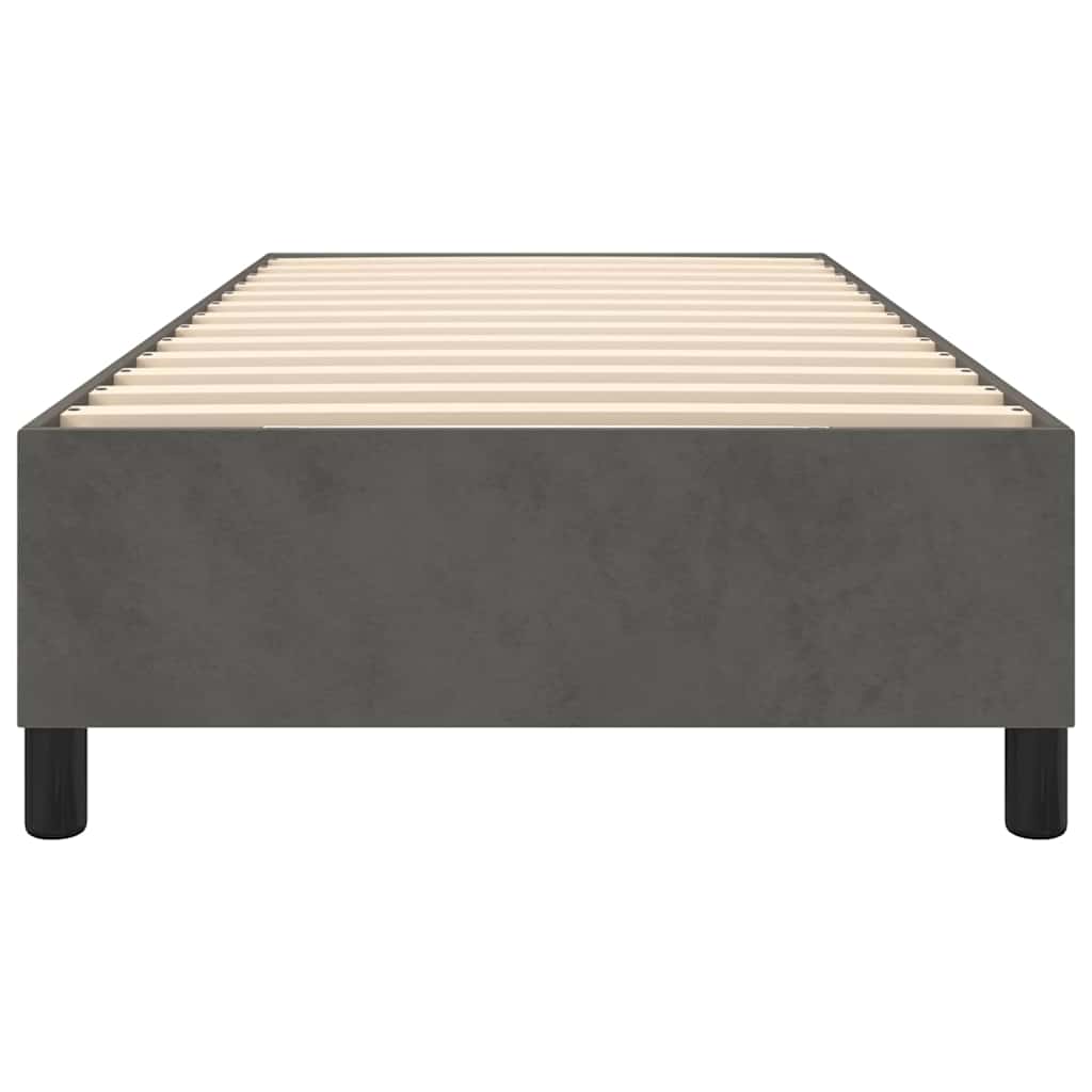 Box Spring Bed Frame Dark Grey Twin Velvet