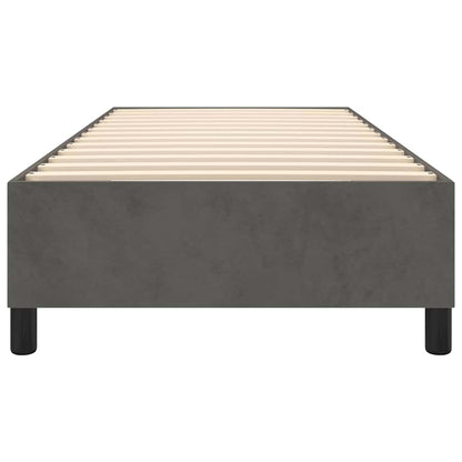 Box Spring Bed Frame Dark Grey Twin Velvet