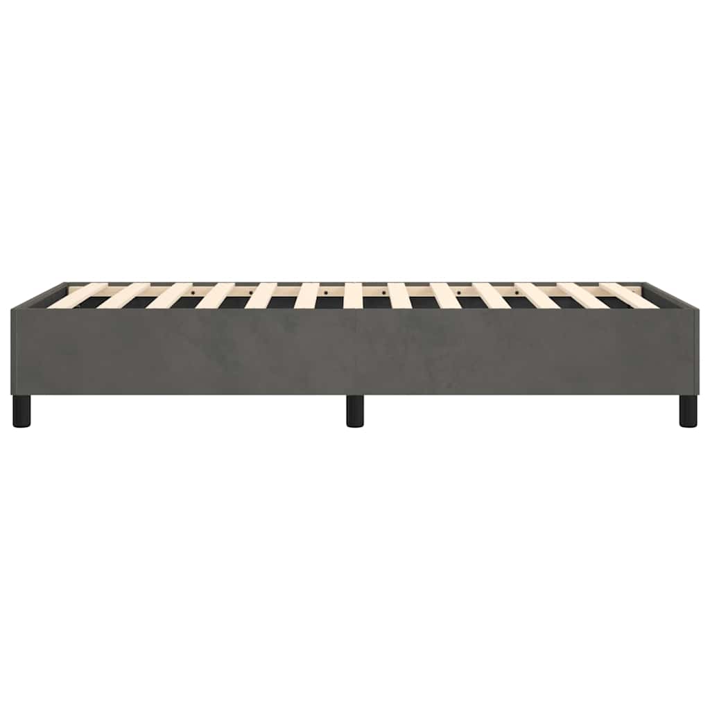 Box Spring Bed Frame Dark Grey Twin Velvet
