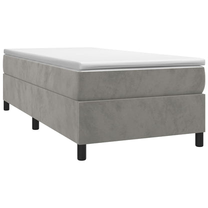 Box Spring Bed Frame Light Grey Twin XL Velvet (US Only)