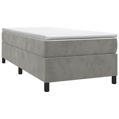 Box Spring Bed Frame Light Grey Twin XL Velvet