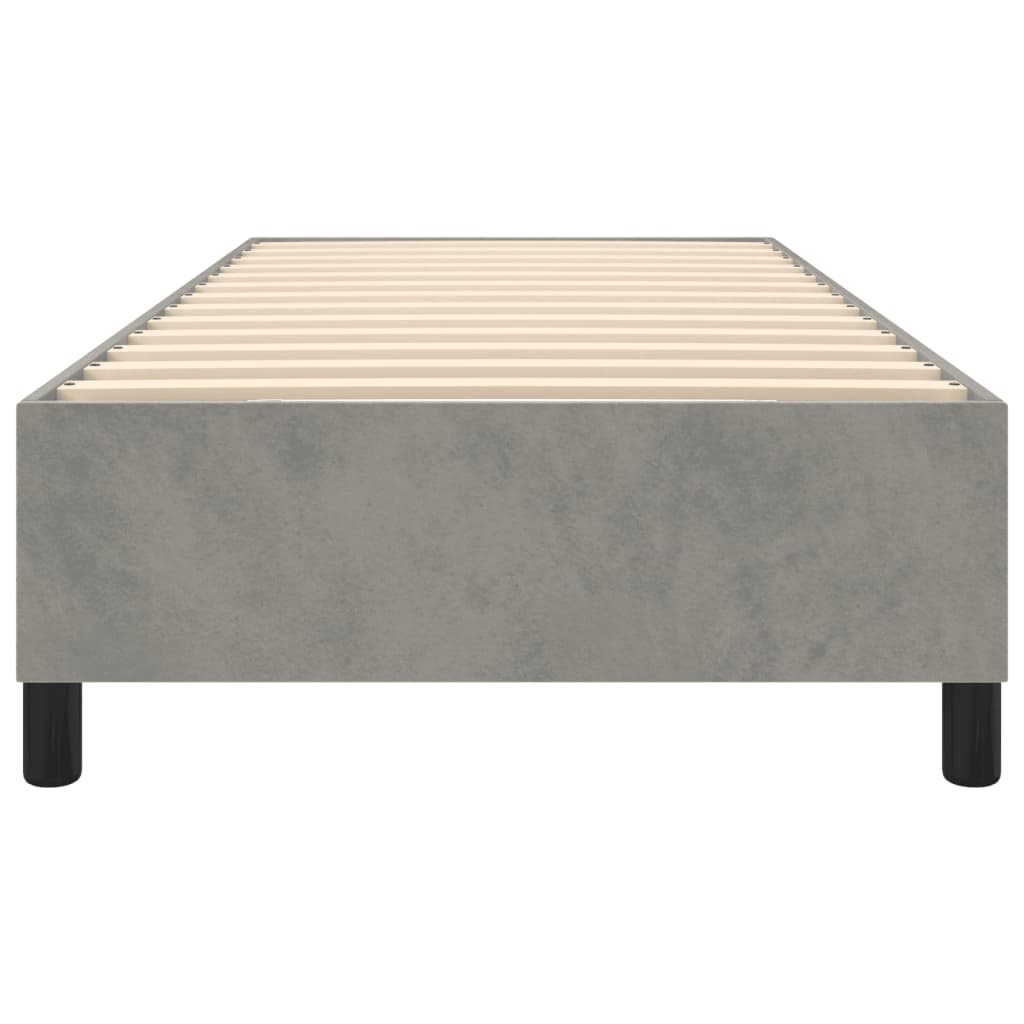 Box Spring Bed Frame Light Grey Twin XL Velvet (US Only)
