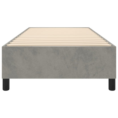 Box Spring Bed Frame Light Grey Twin XL Velvet (US Only)