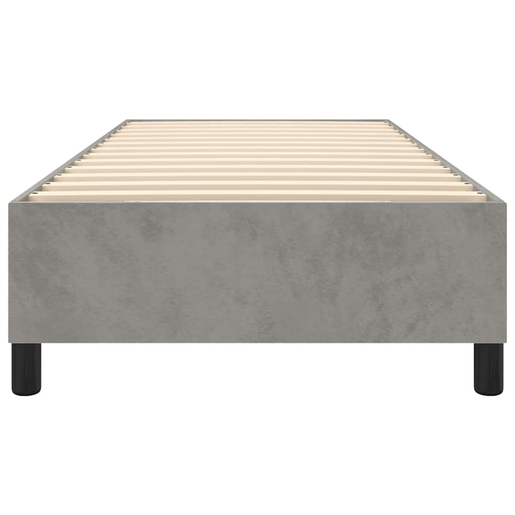 Box Spring Bed Frame Light Grey Twin XL Velvet