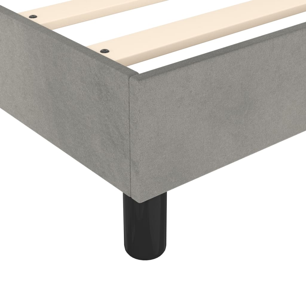 Box Spring Bed Frame Light Grey Twin XL Velvet (US Only)
