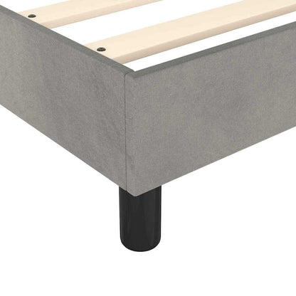 Box Spring Bed Frame Light Grey Twin XL Velvet