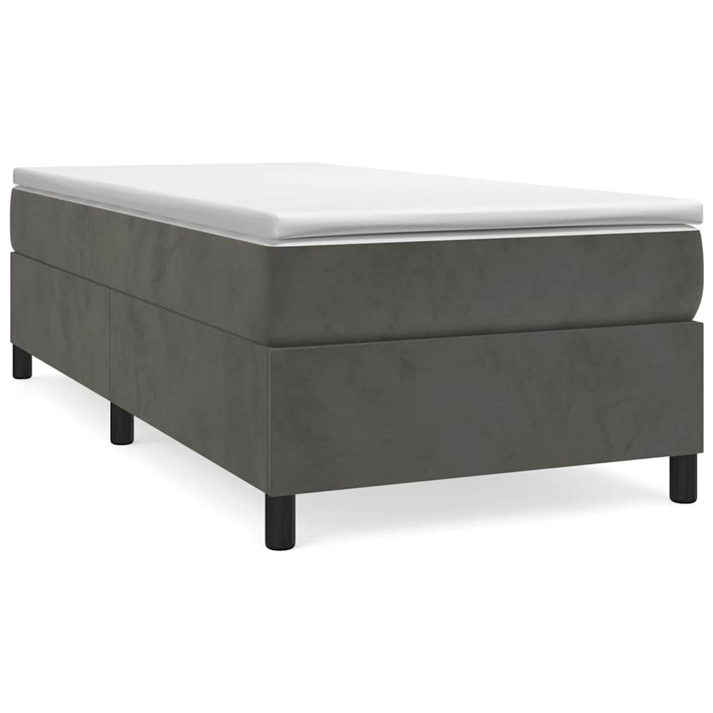 Box Spring Bed Frame Dark Grey Twin XL Velvet