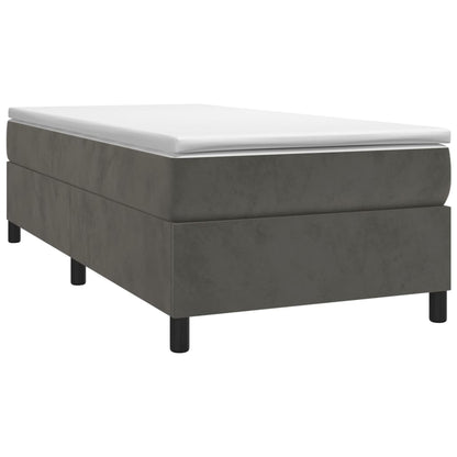 Box Spring Bed Frame Dark Grey Twin XL Velvet (US Only)