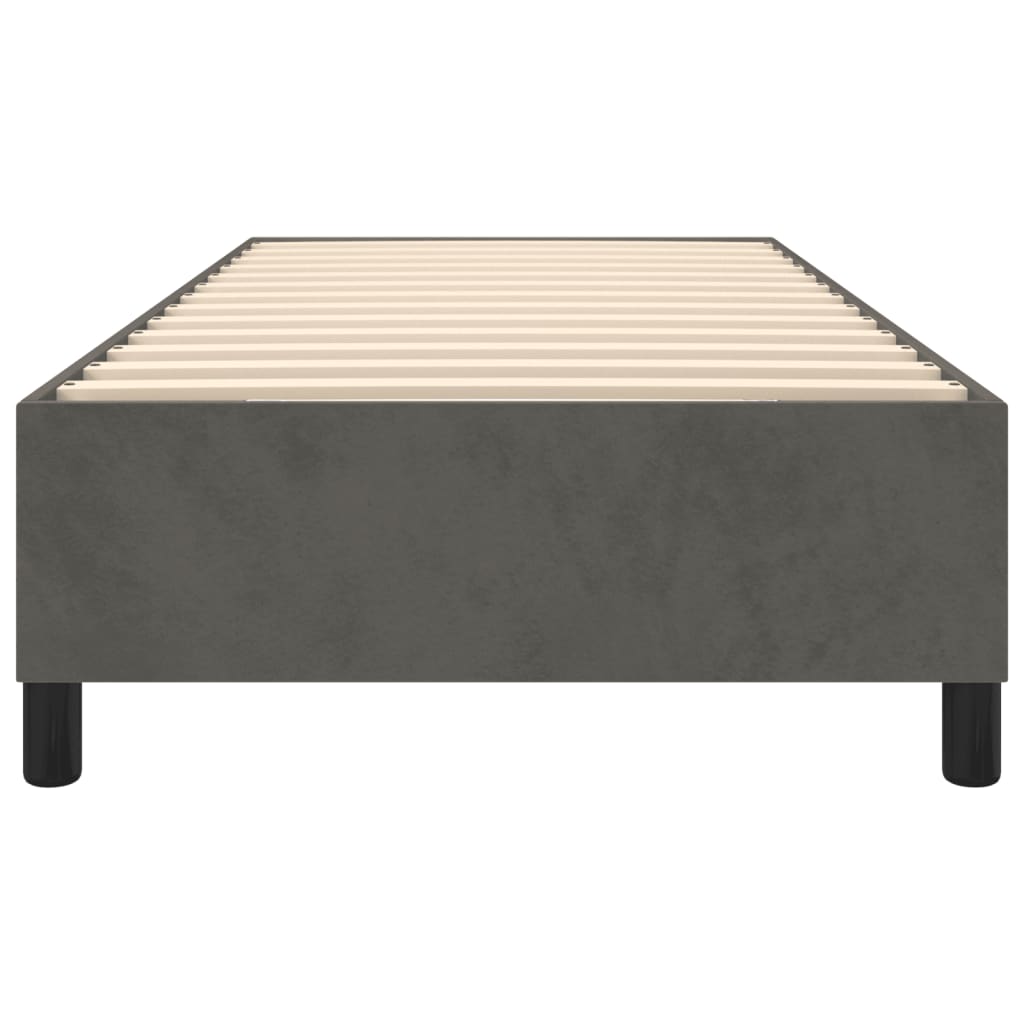 Box Spring Bed Frame Dark Grey Twin XL Velvet (US Only)