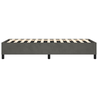 Box Spring Bed Frame Dark Grey Twin XL Velvet (US Only)