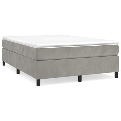 Box Spring Bed Frame Light Grey Full Velvet