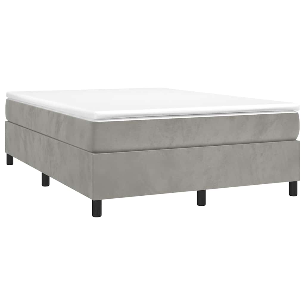 Box Spring Bed Frame Light Grey Full Velvet